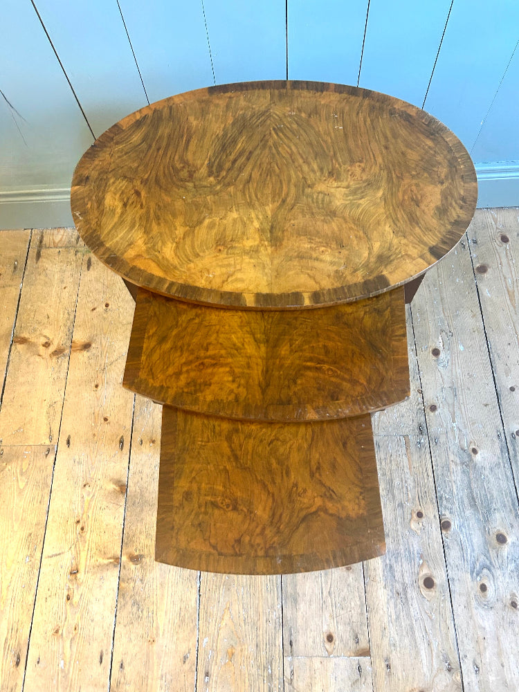 Walnut Nest of Tables c.1930s