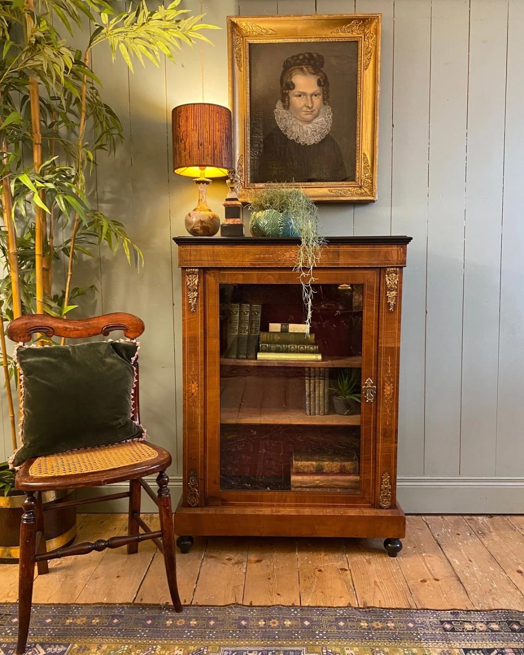 Victorian Inlaid Walnut Pier Cabinet