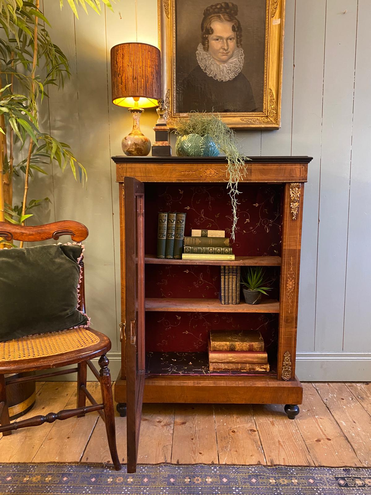Victorian Inlaid Walnut Pier Cabinet