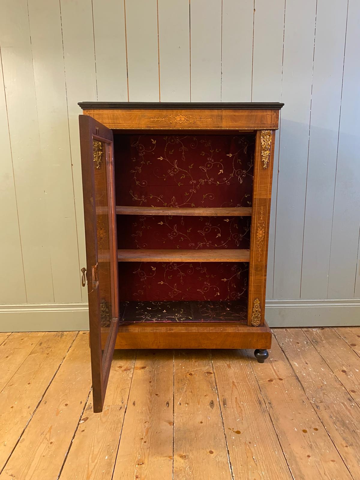 Victorian Inlaid Walnut Pier Cabinet