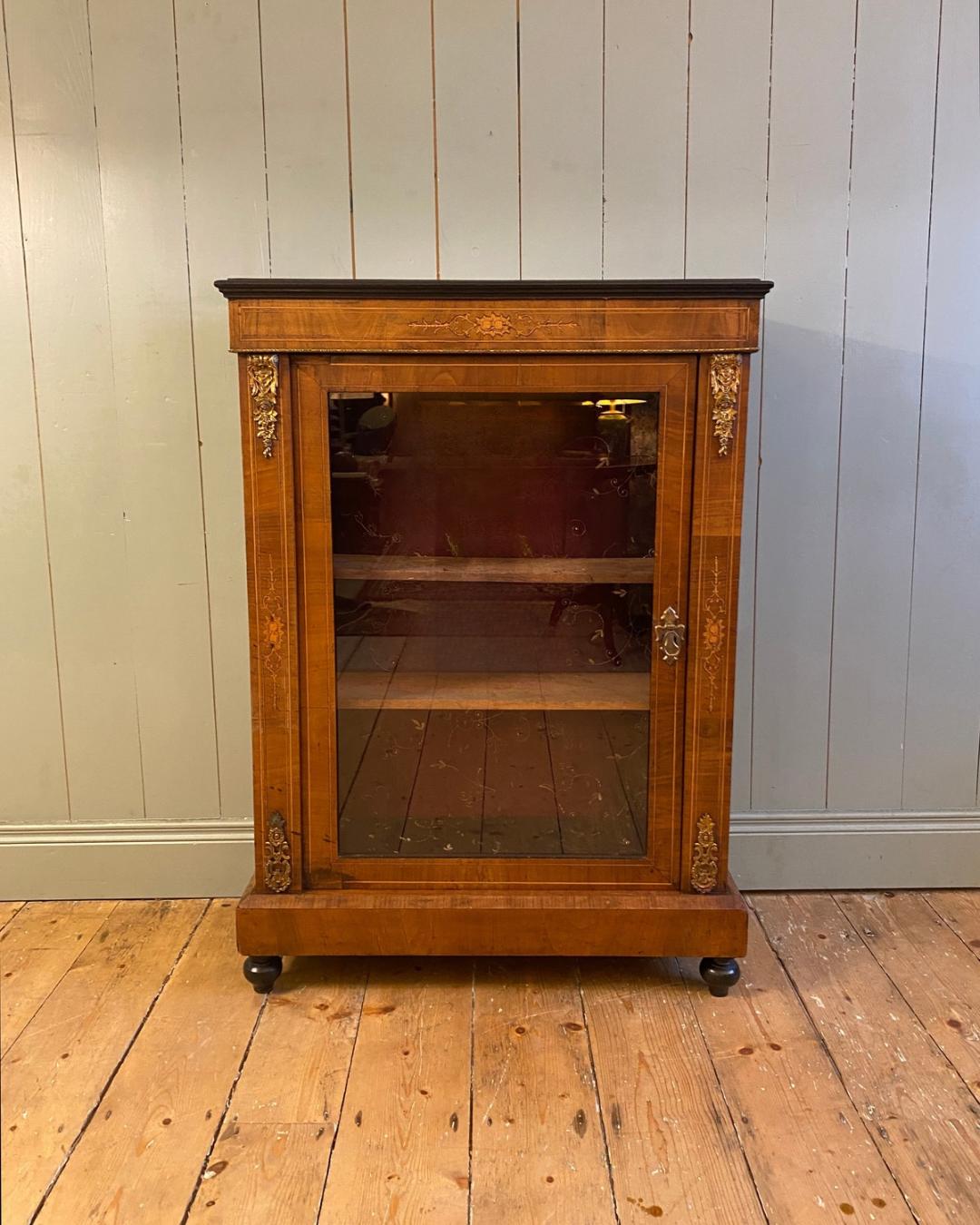 Victorian Inlaid Walnut Pier Cabinet