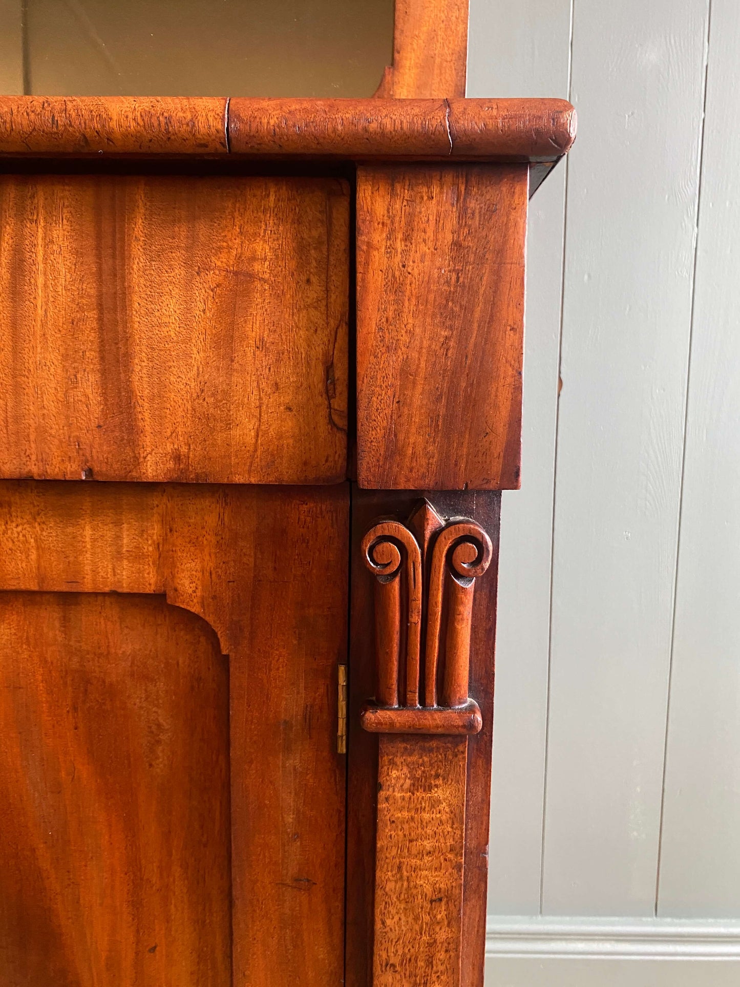 William IV Flame Mahogany Glazed Bookcase