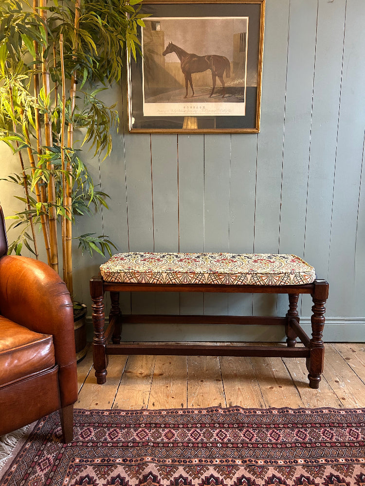 Mahogany Window Seat with William Morris Style Cushion