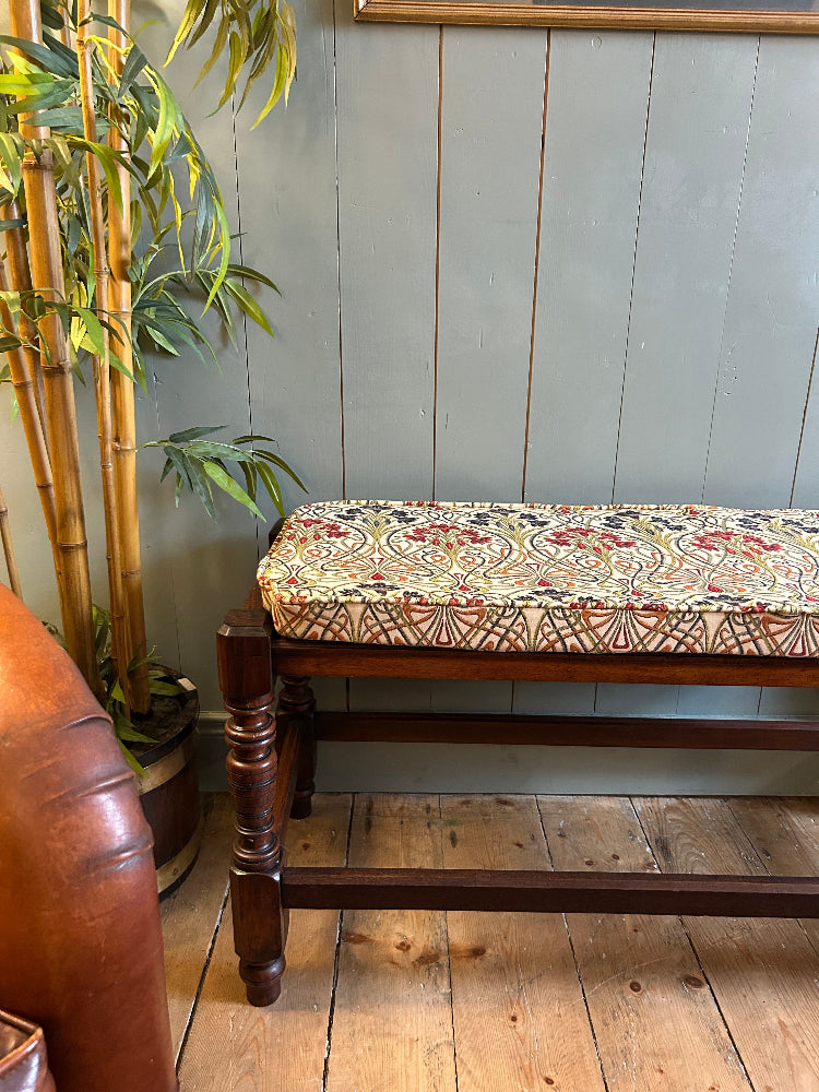 Mahogany Window Seat with William Morris Style Cushion