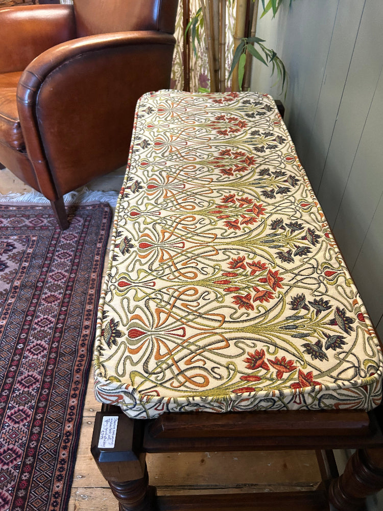Mahogany Window Seat with William Morris Style Cushion