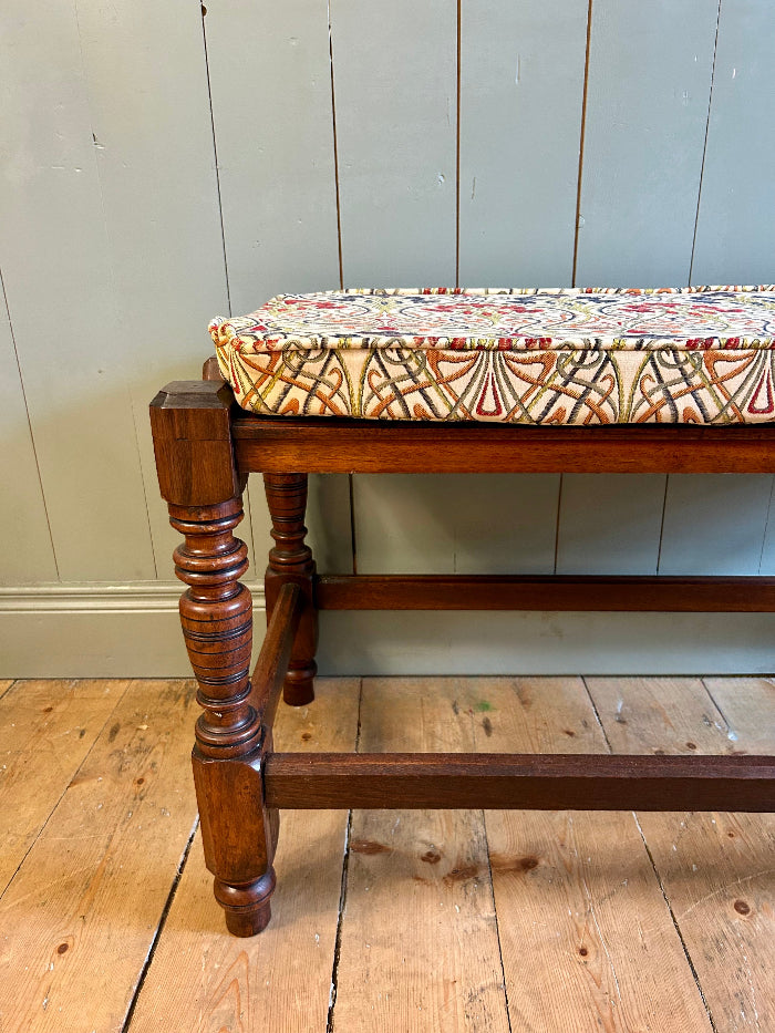 Mahogany Window Seat with William Morris Style Cushion