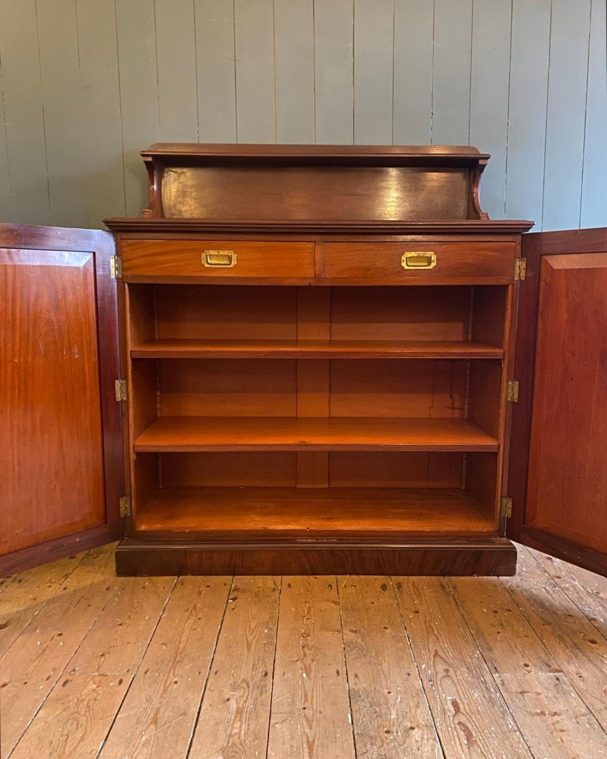 Antique Irish Mahogany side cabinet made by R. Strahan & Co