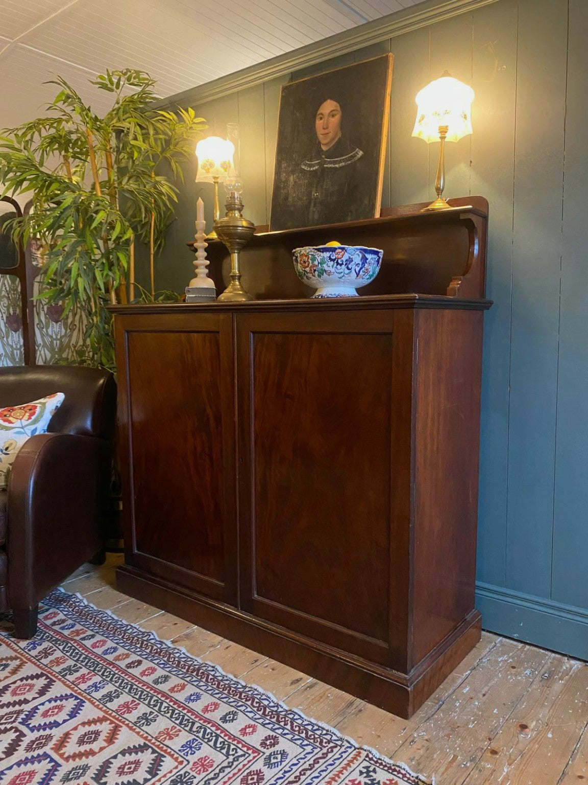 Antique Irish Mahogany side cabinet made by R. Strahan & Co
