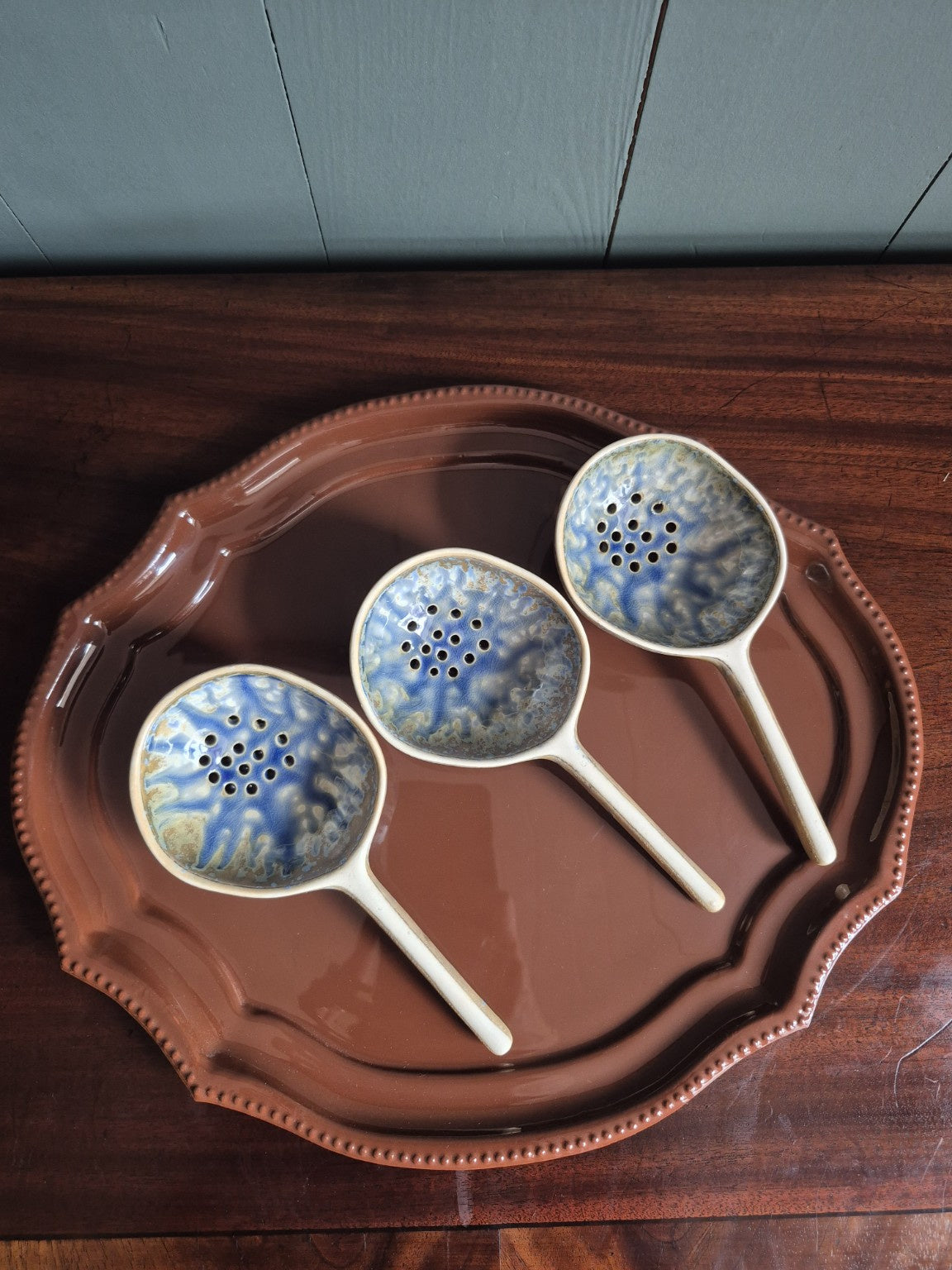 Decorative Stoneware Serving Spoon