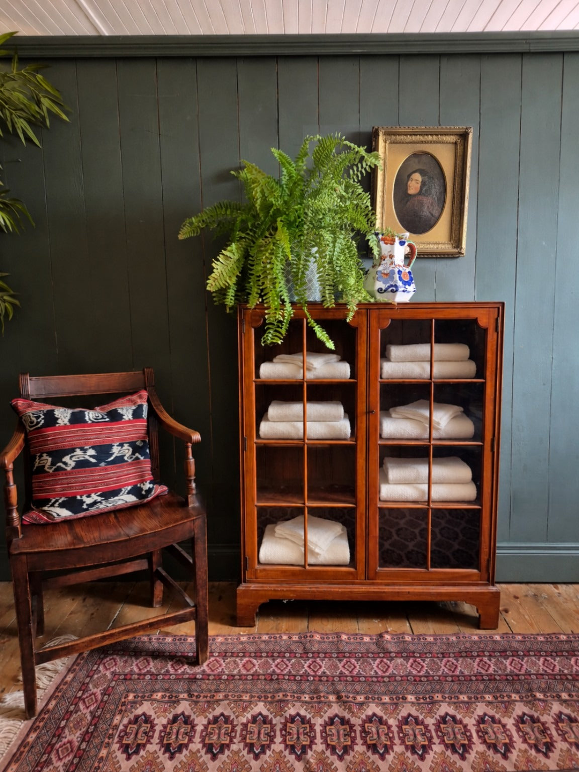 Vintage Mahogany Glazed Bookcase