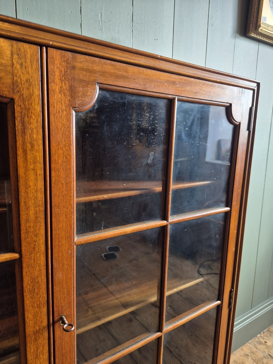 Vintage Mahogany Glazed Bookcase