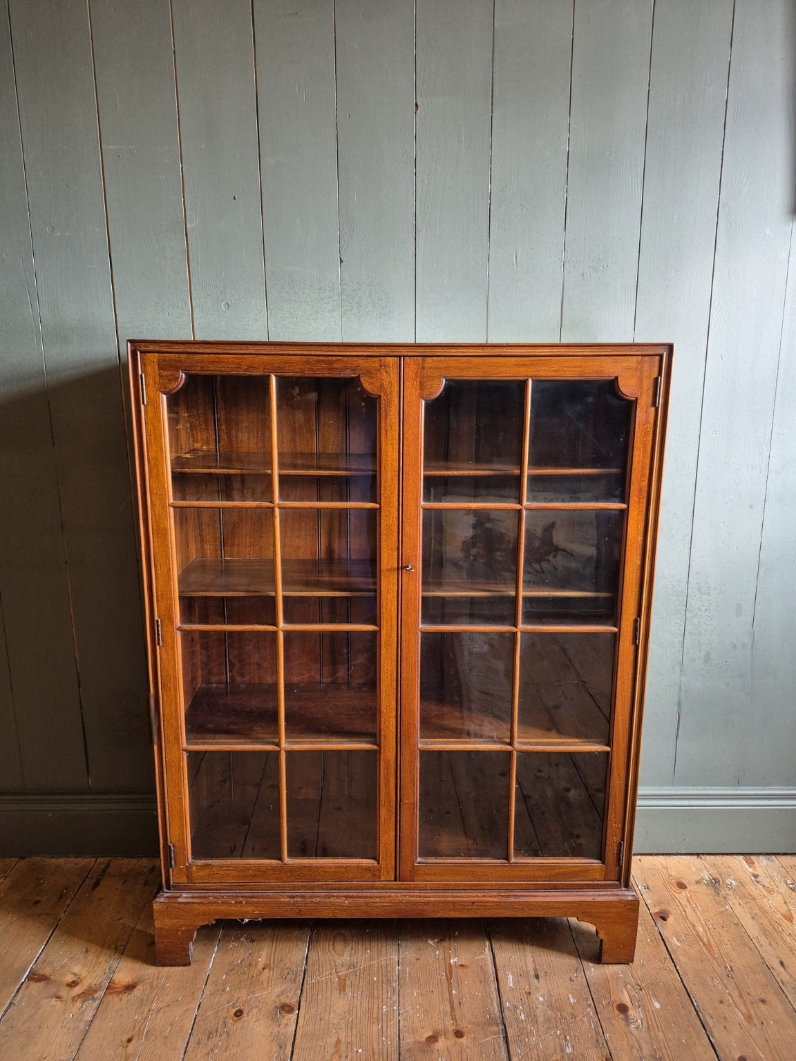 Vintage Mahogany Glazed Bookcase
