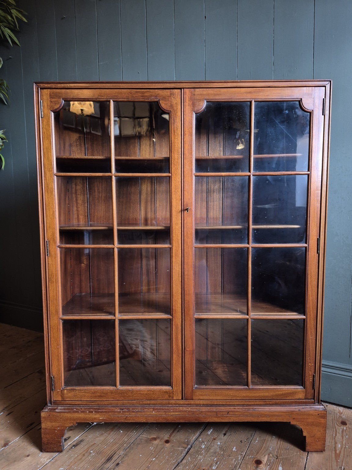 Vintage Mahogany Glazed Bookcase