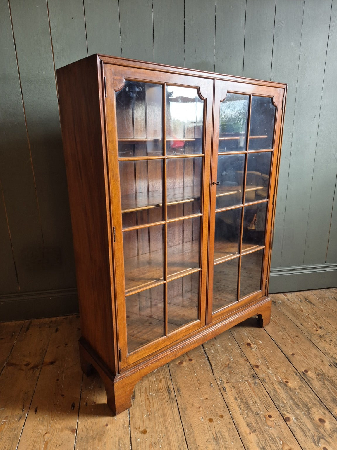 Vintage Mahogany Glazed Bookcase