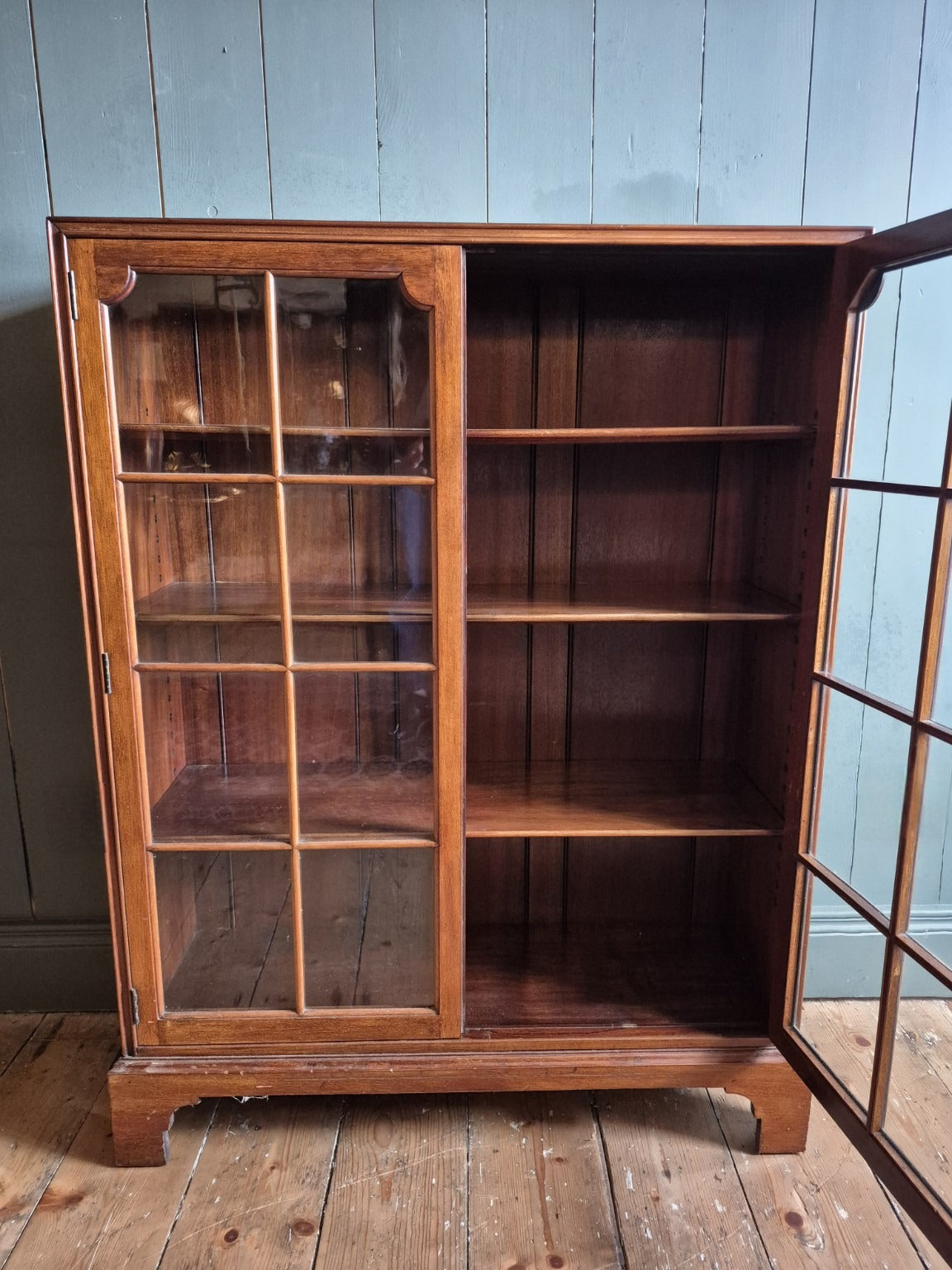 Vintage Mahogany Glazed Bookcase