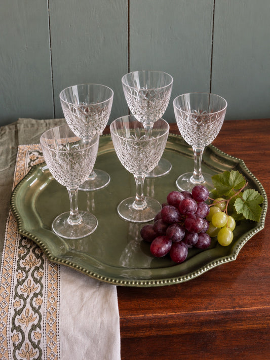 Green Oval Enamel Serving Tray