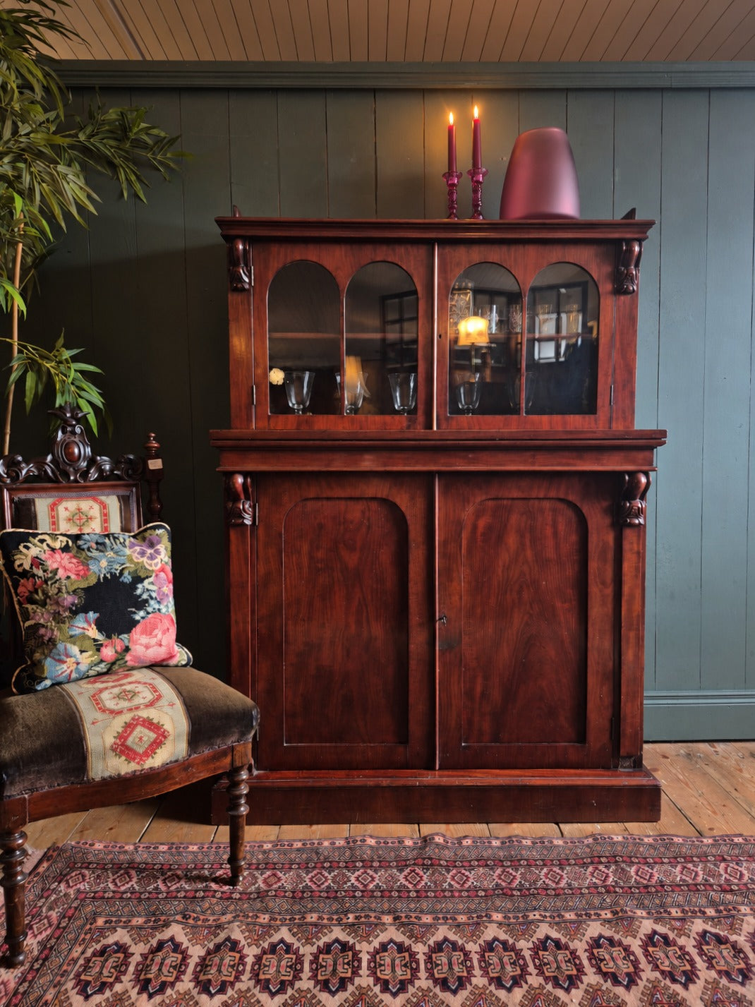 Victorian Mahogany Glazed Chiffonier