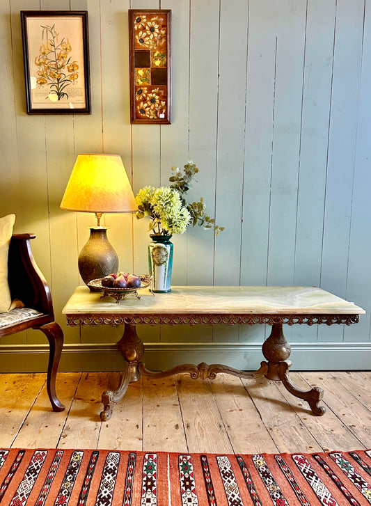 Vintage Onyx & Brass Coffee Table