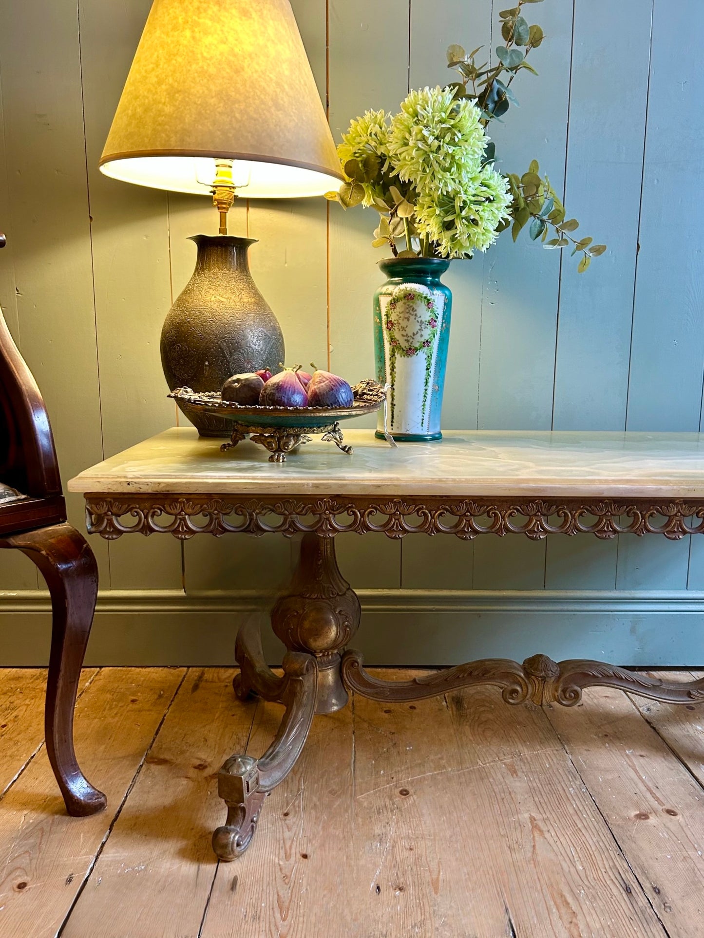 Vintage Onyx & Brass Coffee Table