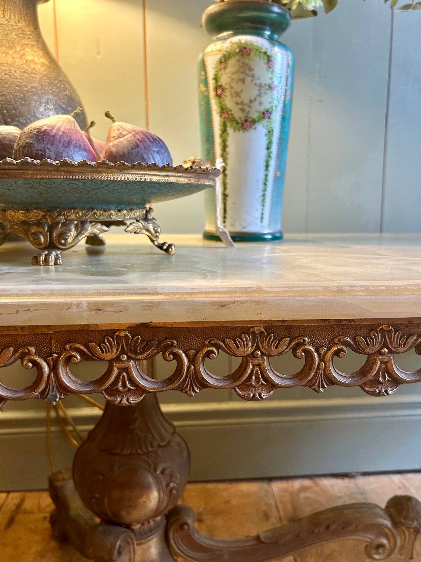 Vintage Onyx & Brass Coffee Table