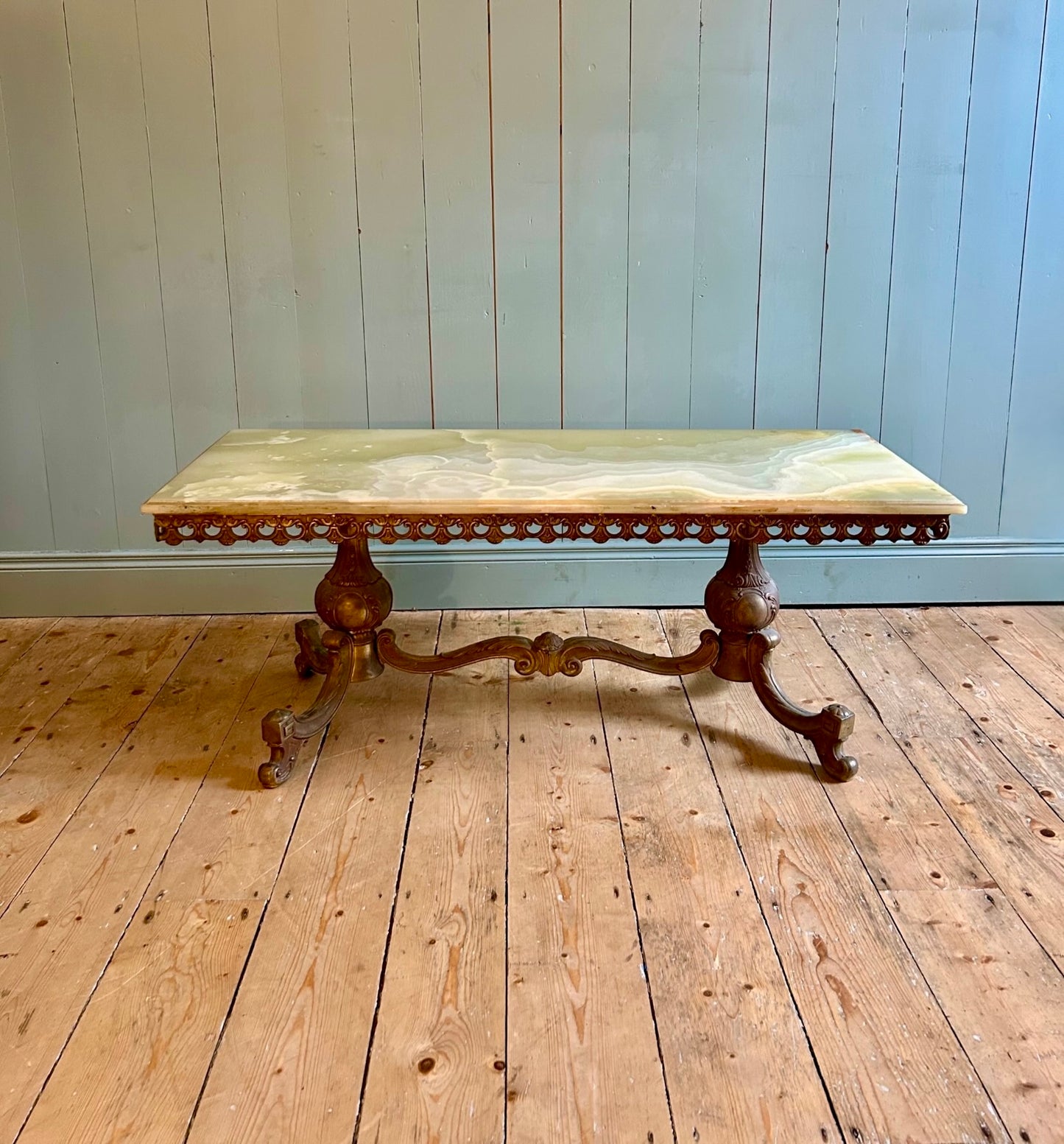Vintage Onyx & Brass Coffee Table