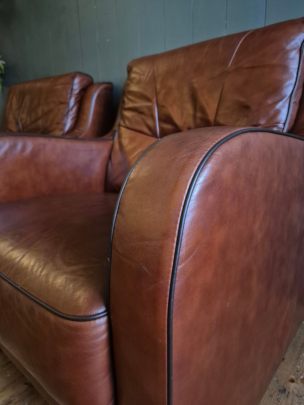 Pair of Vintage Leather Armchairs
