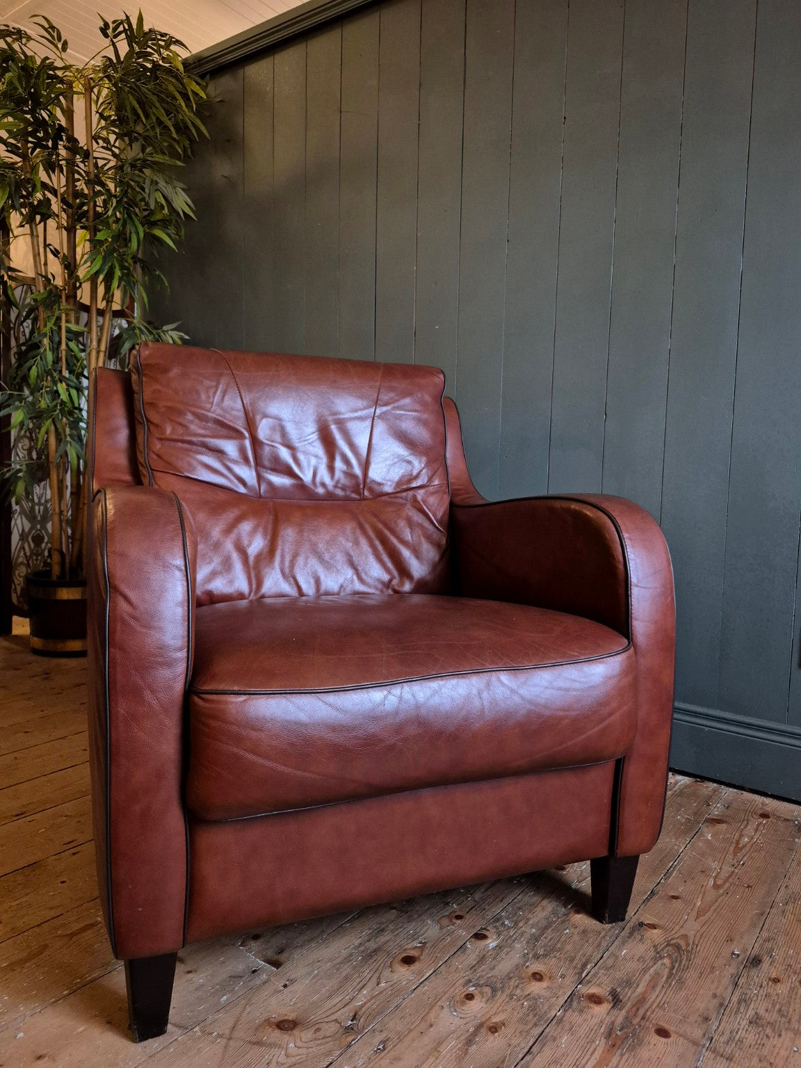 Pair of Vintage Leather Armchairs