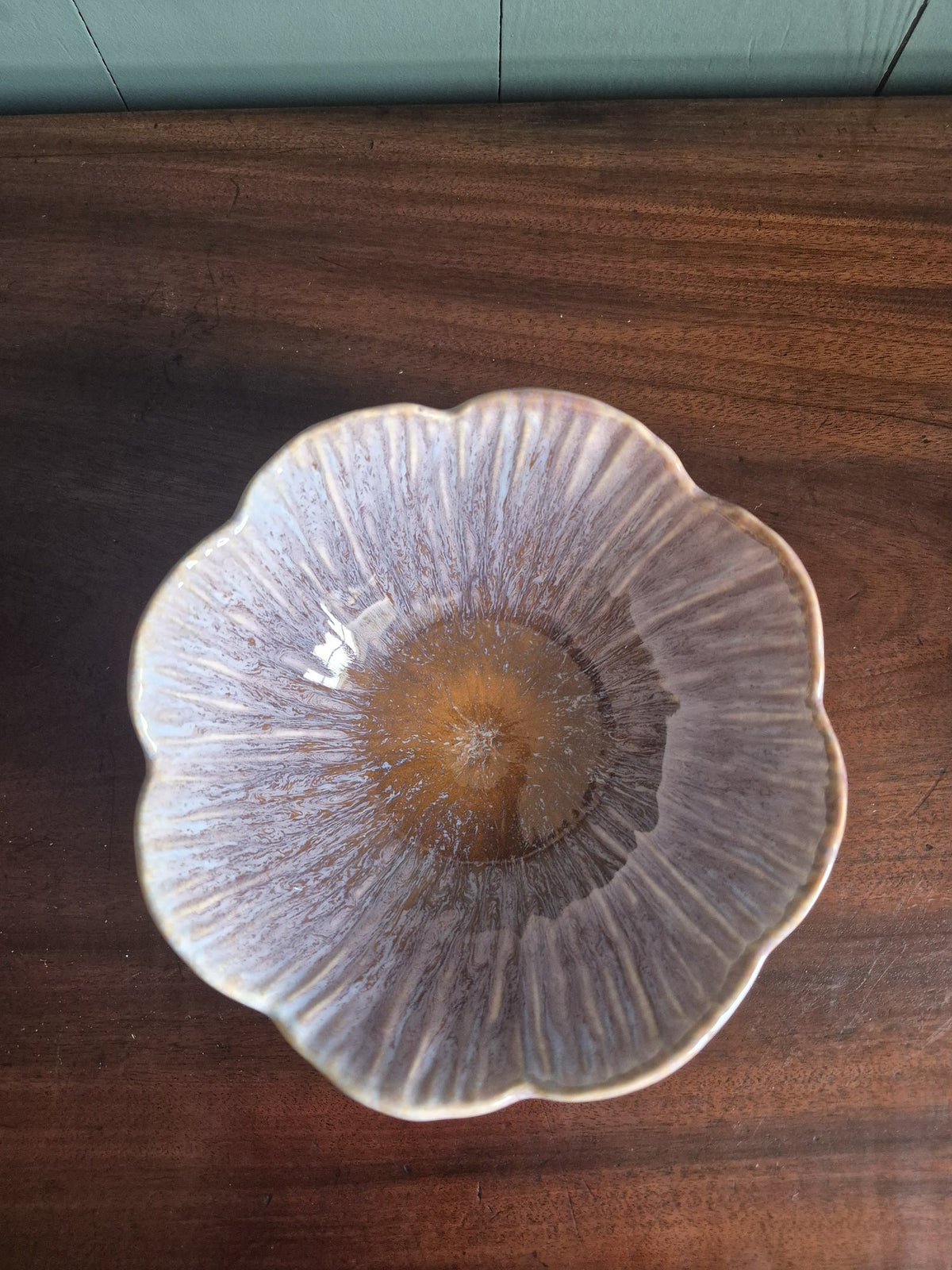Purple Scalloped Stoneware Bowls
