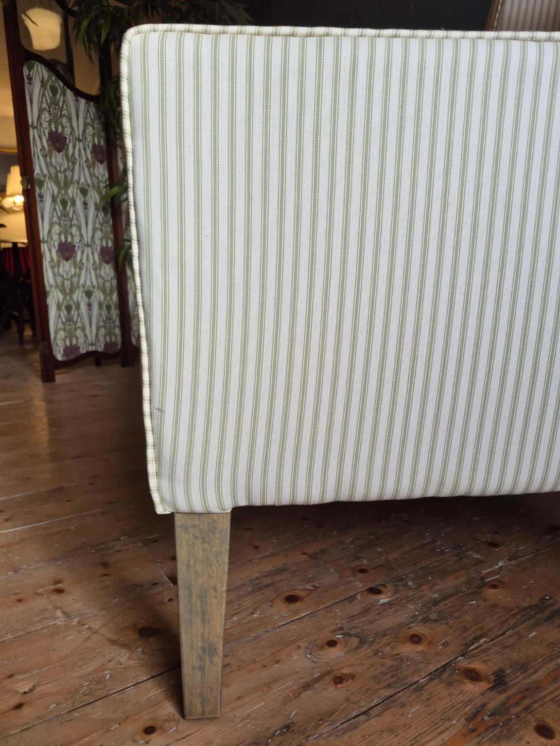 Contemporary Striped Wingback Armchair