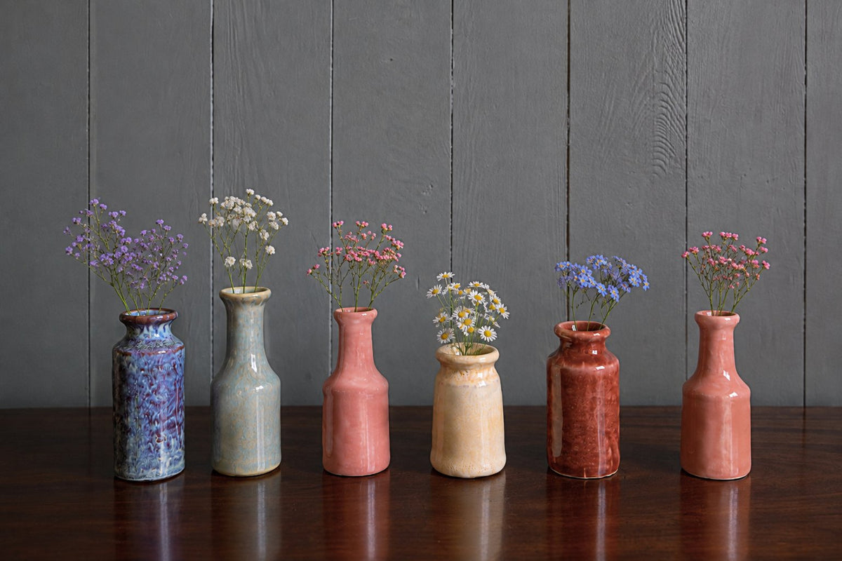 Set Of Stoneware Mini Vases