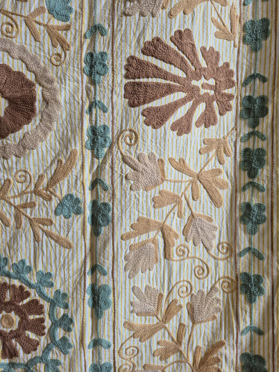 Suzani Embroidered Cotton Throw