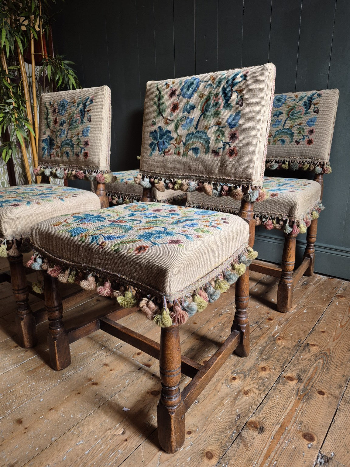Set of six Victorian Needle Point Chairs