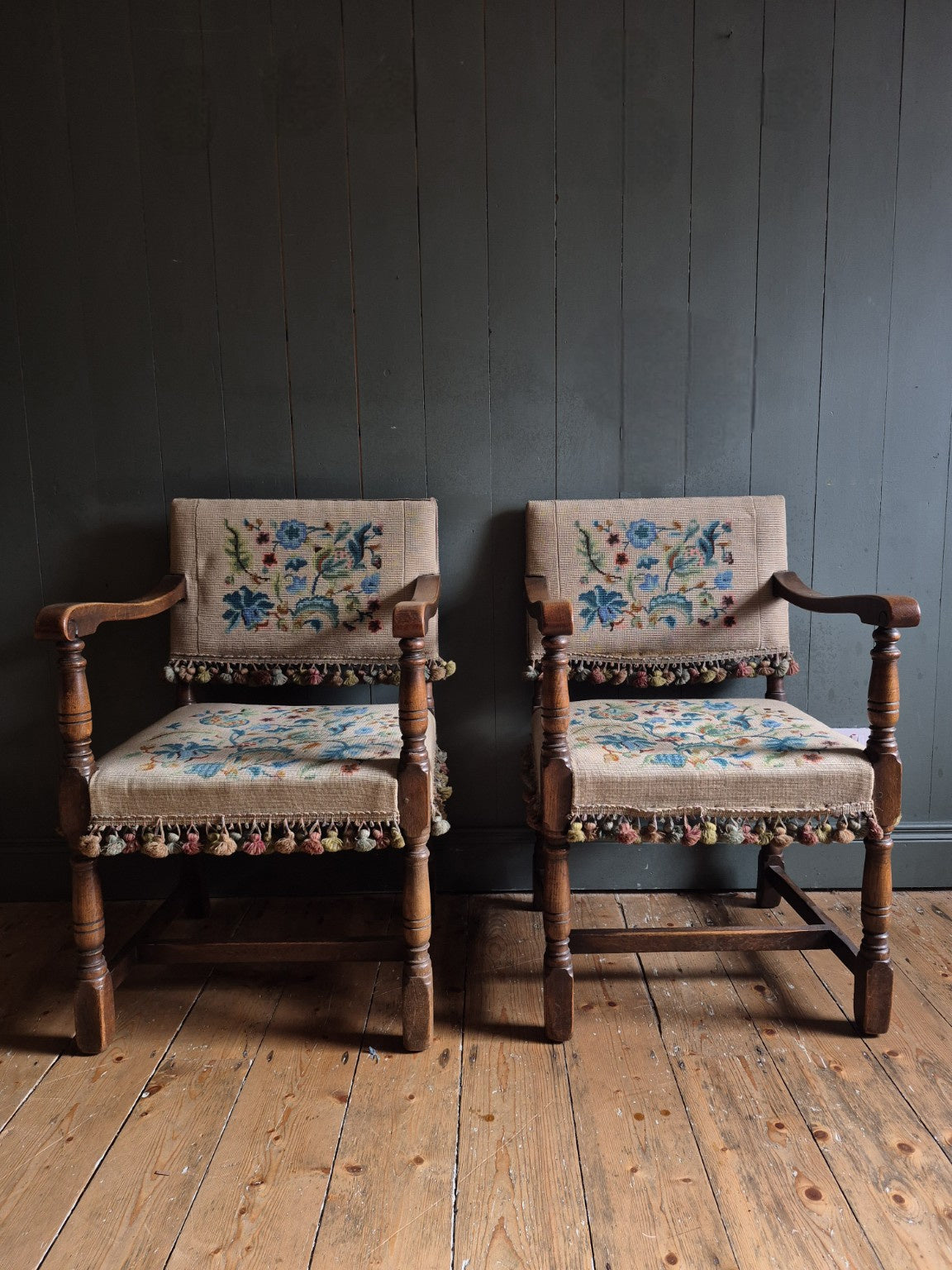 Set of six Victorian Needle Point Chairs