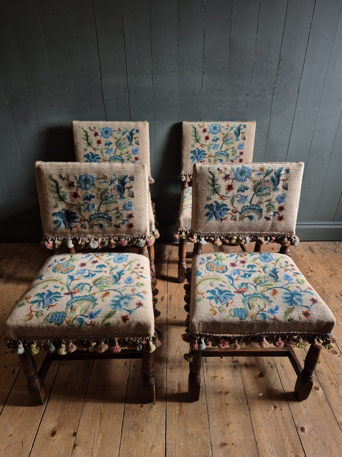 Set of six Victorian Needle Point Chairs