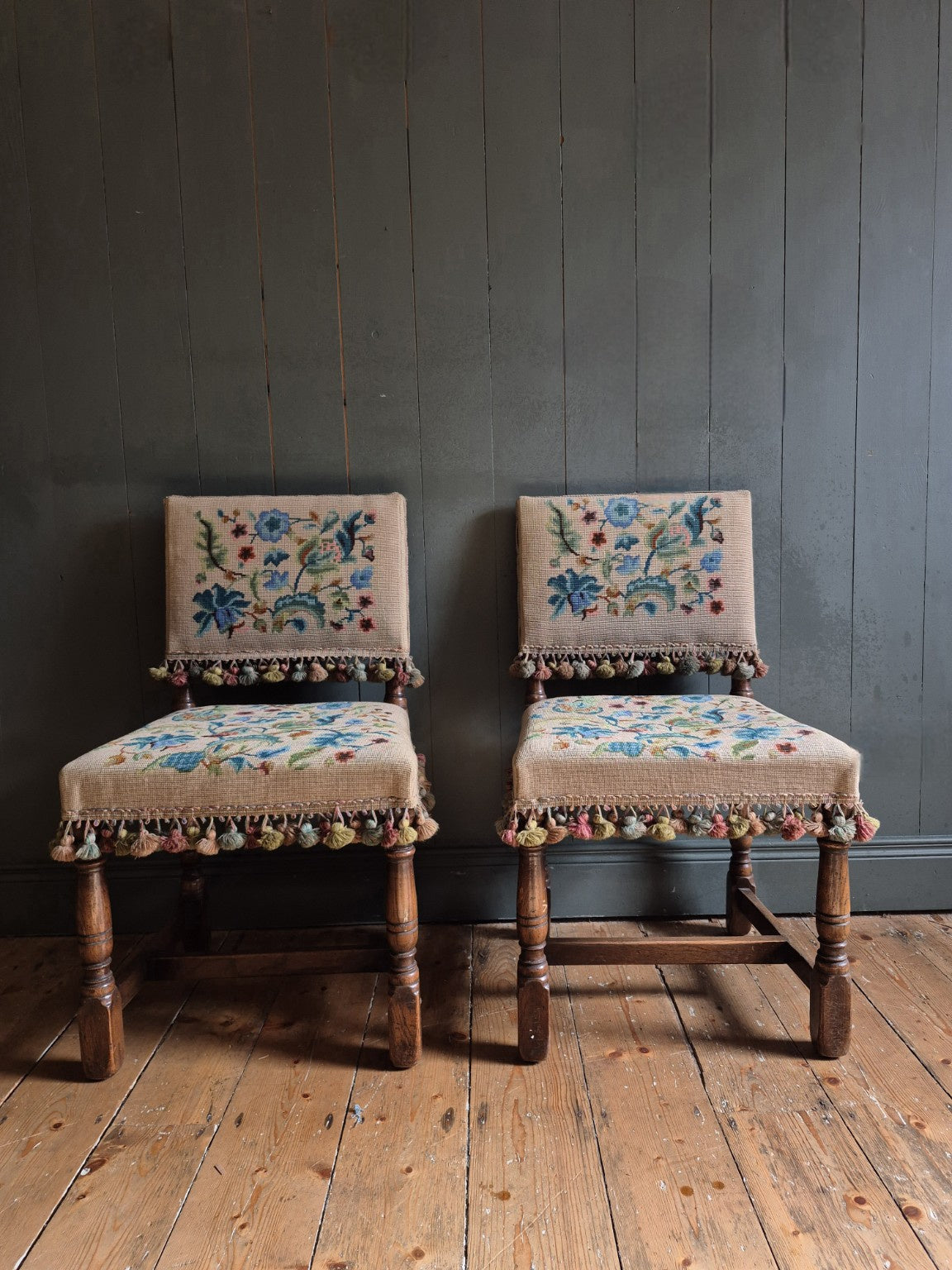 Set of six Victorian Needle Point Chairs