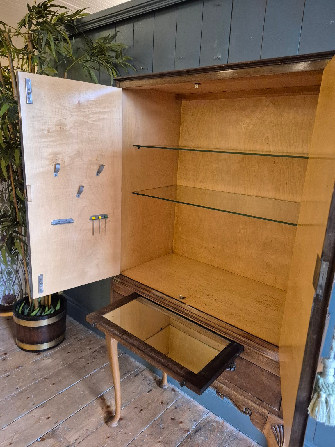 Vintage Burr Walnut Cocktail Cabinet