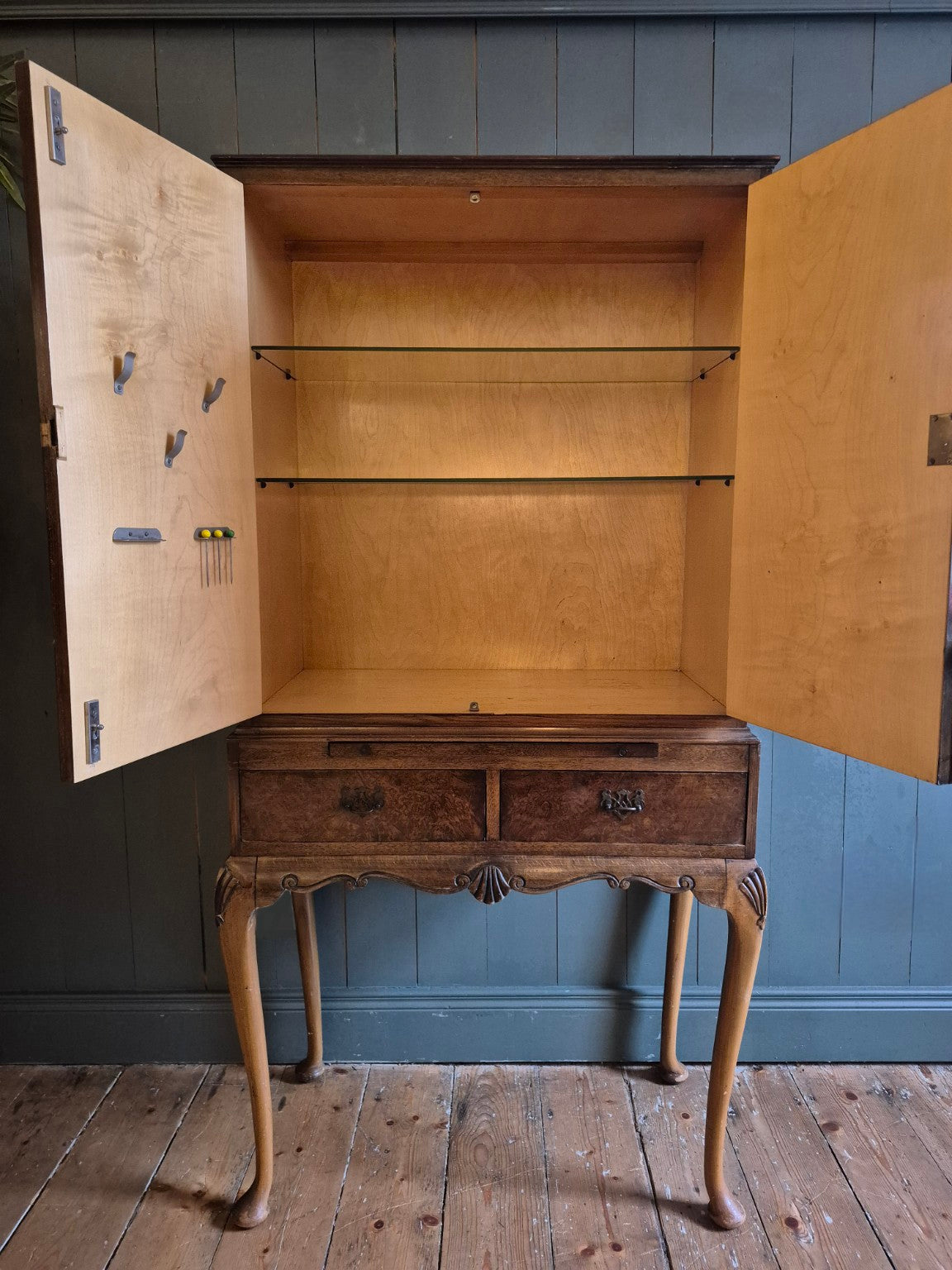 Vintage Burr Walnut Cocktail Cabinet