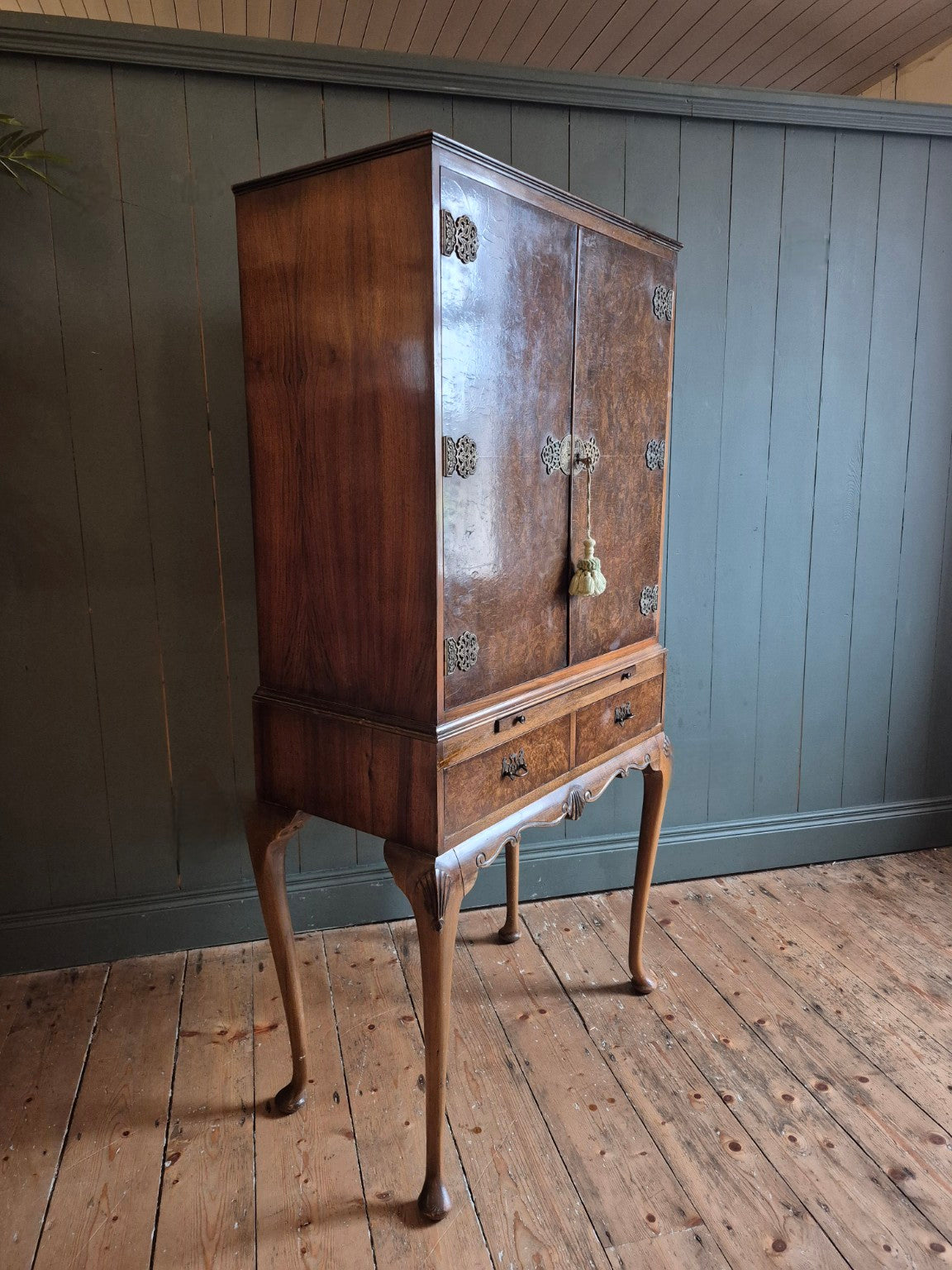Vintage Burr Walnut Cocktail Cabinet