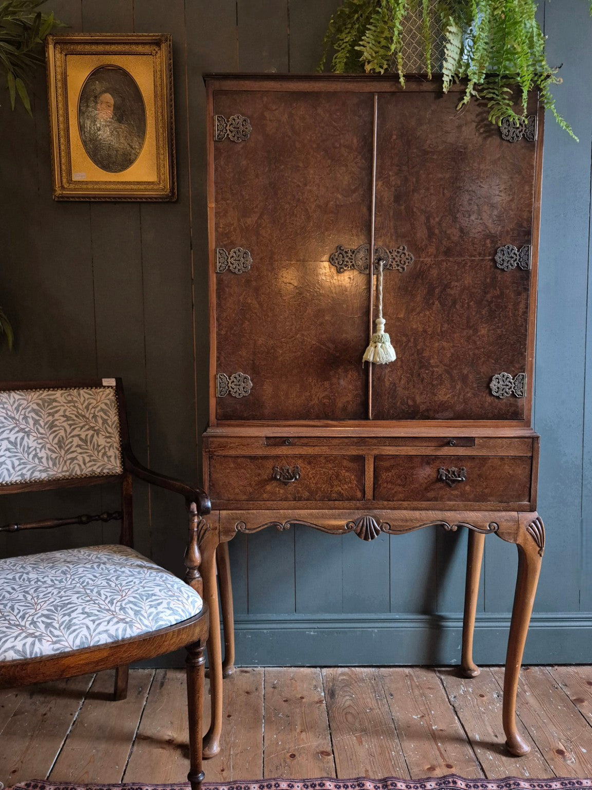 Vintage Burr Walnut Cocktail Cabinet