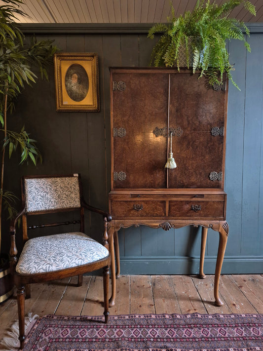 Vintage Burr Walnut Cocktail Cabinet