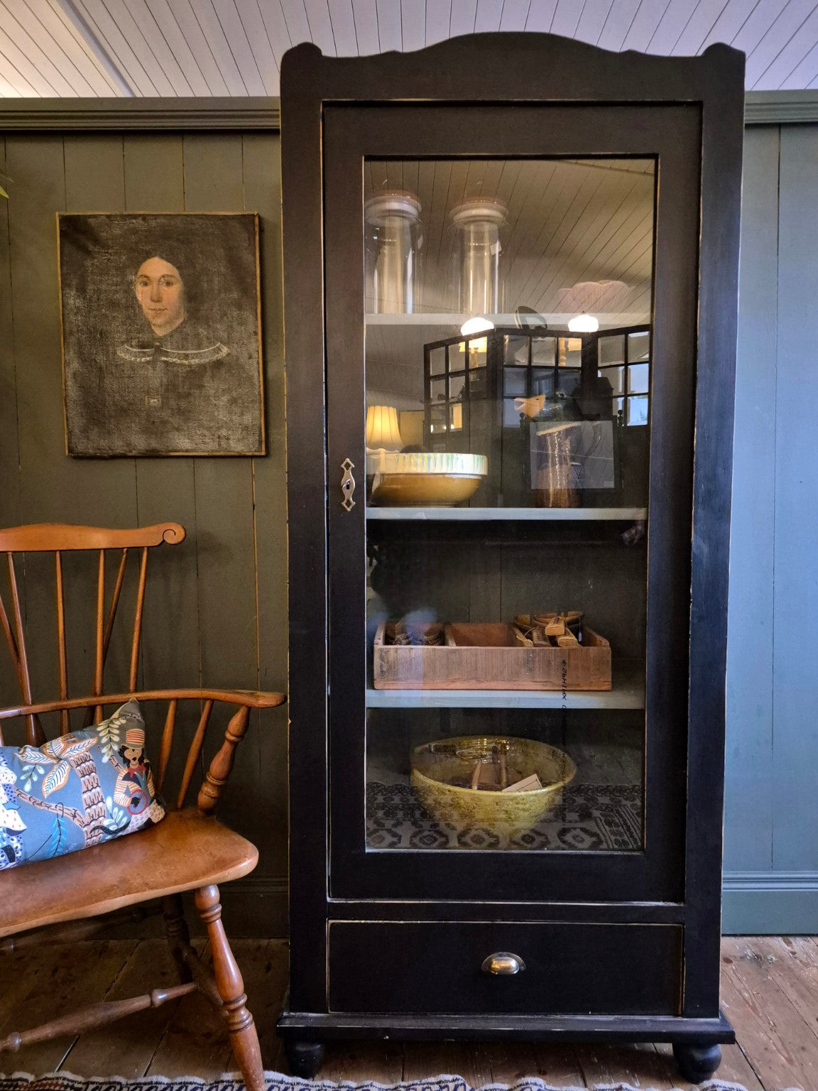 Vintage French Glazed Cabinet