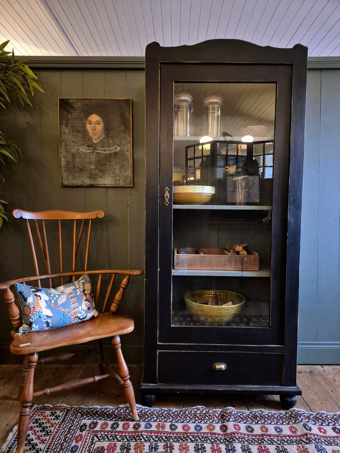 Vintage French Glazed Cabinet