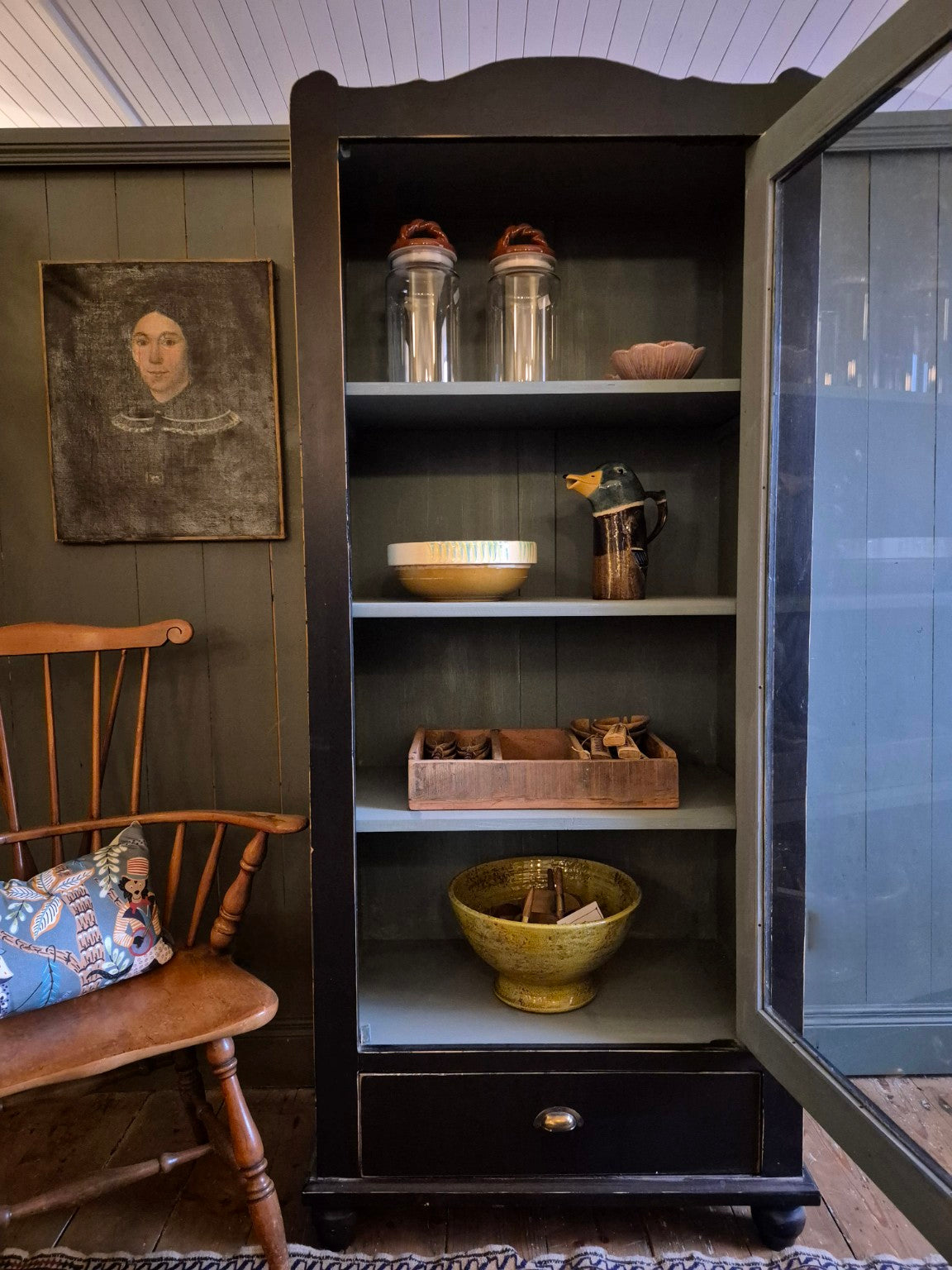 Vintage French Glazed Cabinet